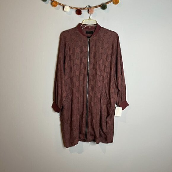 Religion We Live in Black burgundy textured Spirit Tunic jacket - Picture 3 of 7